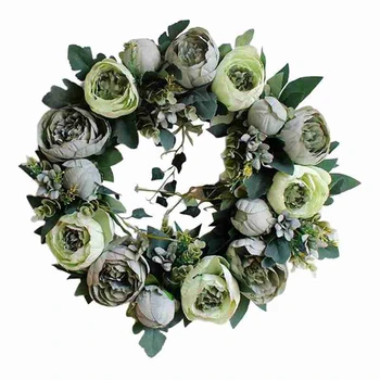 

40cm Large Door Wreath Artificial Flower Topiary Outdoor Indoor Hanging Decor