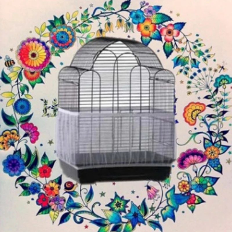 Качественная марлевая клетка для птиц, воздушная сетчатая крышка Защитная, крышка, легко Очищающая гнезда, сетчатый предохранитель для птиц, наволочка с изображением попугая Би