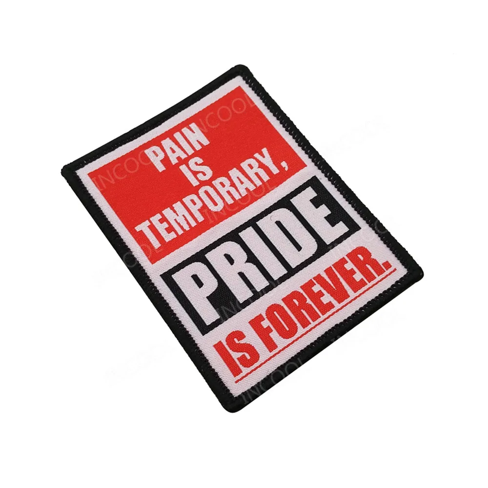 Нашивки с буквенным принтом PAIN IS TEMPORARY PRIDE IS FOREVER Tactical Military Morale нашивки с эмблемой Аппликации, Бейджи для одежды куртки