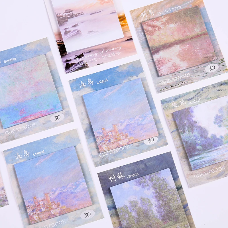 

kpop Cute Natural scenery post-it sticky notes book mark message memo pad index label Planner office stationery Stickers gift