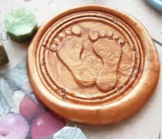 DIY Baby footprints настроить имя коробки набор именной, буква/уплотнение воск/Свадебный Воск печать пользовательские приглашения конверт - Цвет: Белый