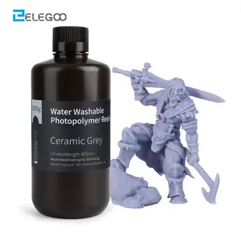 

ELEGOO Water Washable 3D Printer Resin LCD UV-Curing Resin 405nm Standard Photopolymer Resin for LCD 3D Printing 1000ml Grey