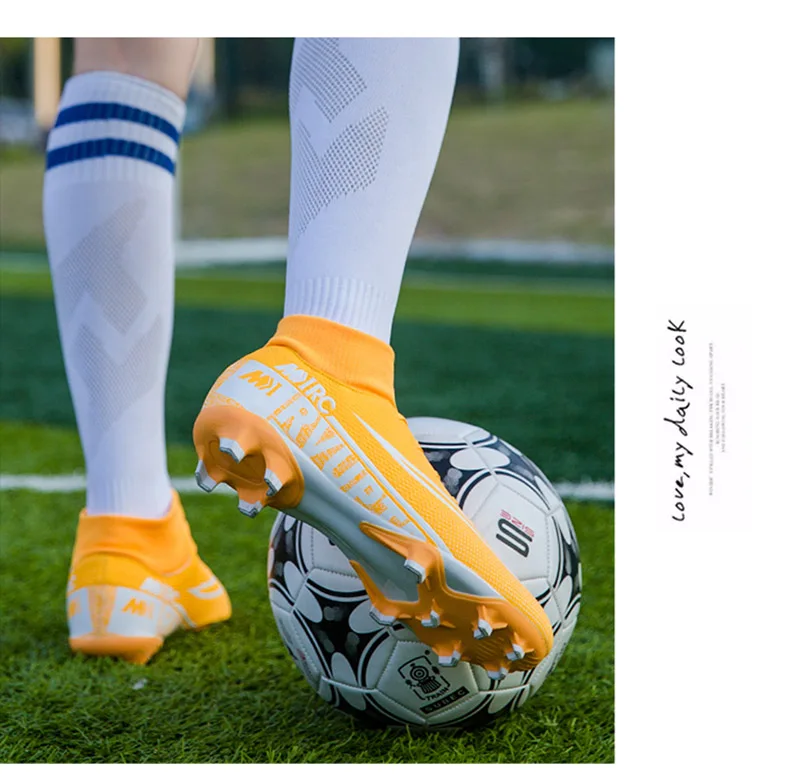 Оригинальные мужские футбольные бутсы, дышащие уличные футбольные бутсы с высоким берцем, футбольные бутсы для дерна, Детская футбольная обувь AG chuteira futebo