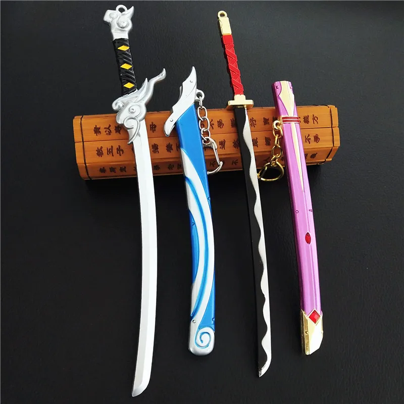 

22CM Game LOL Weapon Model League Of Legends The Unforgive Yasuo Metal Cosplay Props For Game Fans Gifts Holder Collection