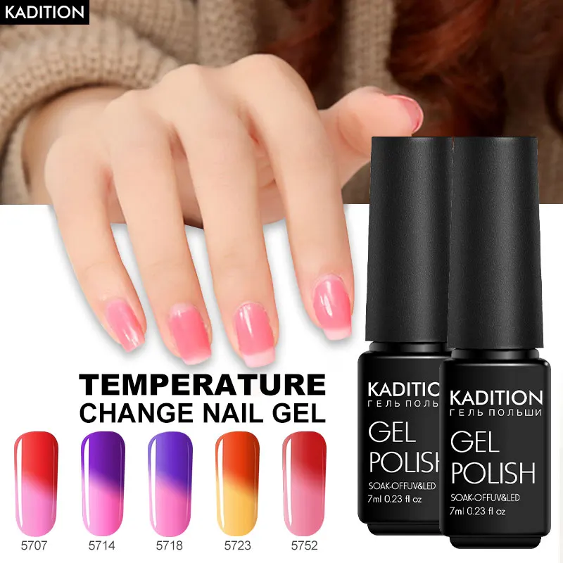 

Nails Temperature Change Color Nail Gel Soak Off UV LED Gel Nail Polish Thermo Gel Semi-permanent Base and Top Varnish Nail Art