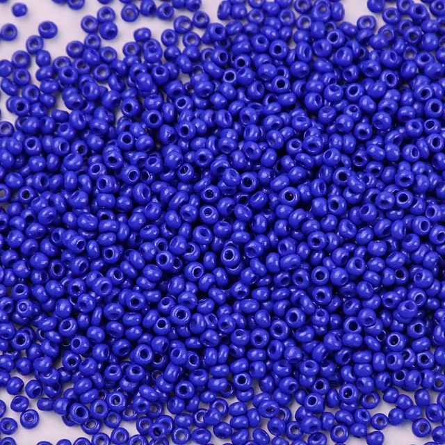 10g 720 Pieces 2mm Austria Solid Color Bead 12/0 Opaque Neon Round Beads Glass Seed Beads Handmade DIY Jewelry Bags Accessories 355 Blue