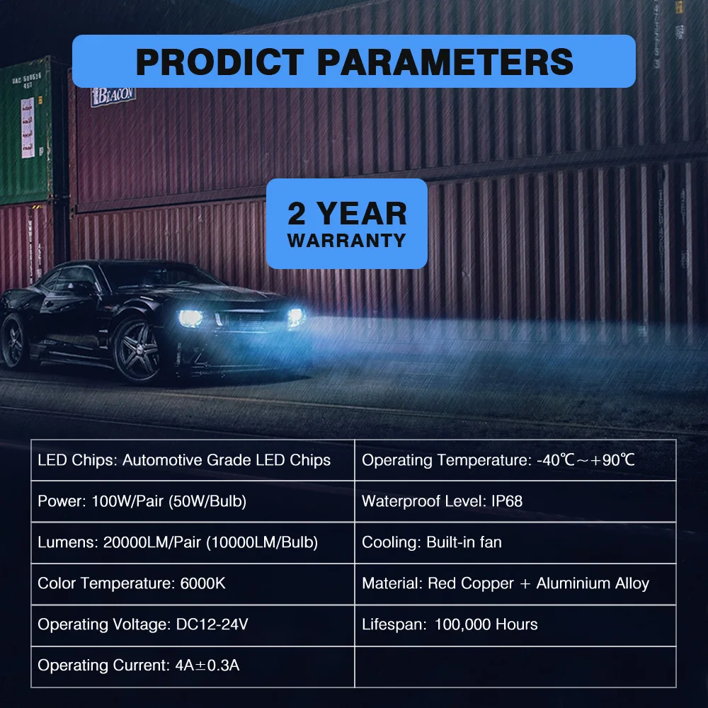 Novsight Автомобильные светодиодные фары лампы H7 H11 HB3/9005 HB4/9006 H4/9003/HB2/Lo 6000K белые