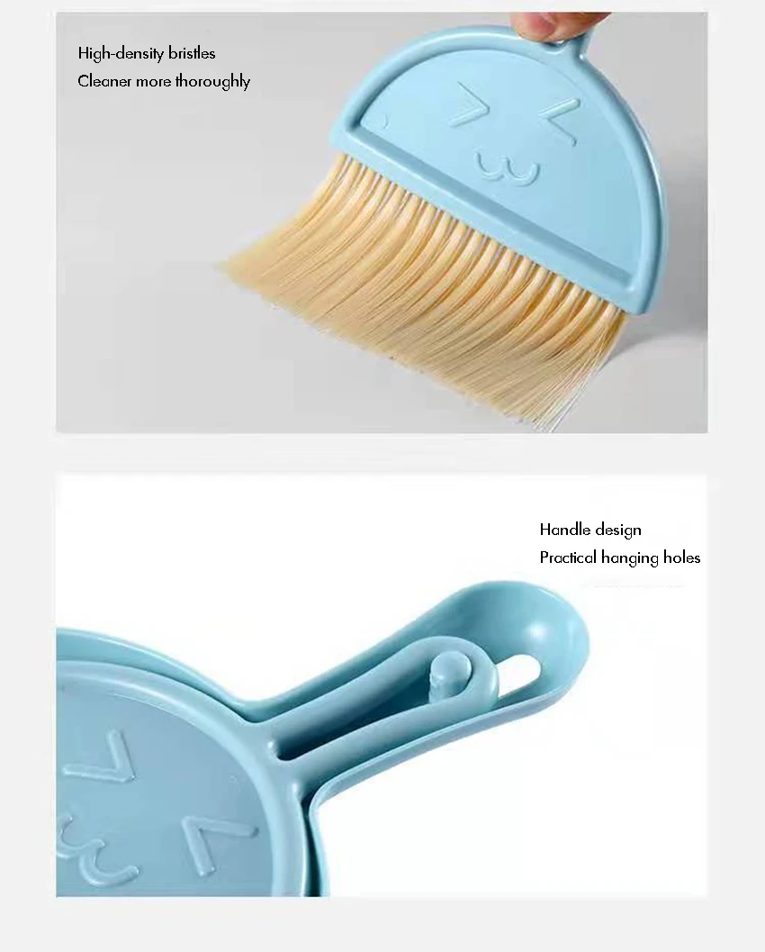Small Home School Office Floor Dust Brooms and Dustpan Set Desktop Keyboard Cleaning Brush
