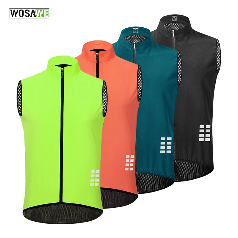 

WOSAWE Reflective Cycling Vest Rear Mesh Breathable Ciclismo Mtb Bike Jersey Lightweight Windproof Running Hiking Gilet