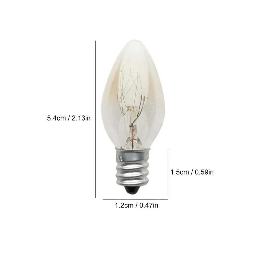 10pcs E12 Light Bulb 220V 10W 100LM 2700K Transparent Warm Color C7 Incandescent Tungsten Night Lamp Bulb Himalayan Salt Lamp images - 6