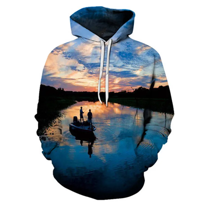 Hoodie 3D Printed Fish Print Hoodie Men's Hoodie Sweatshirt Casual Pullover Unisex Clothing Shirt - Цвет: LMS-177