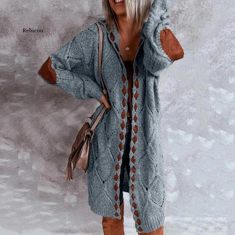 

Solid Cardigan Long Sleeve Knitted Sweater Women Open Stitch Casual Sweaters Women Invierno Loose Cardigan Mujer