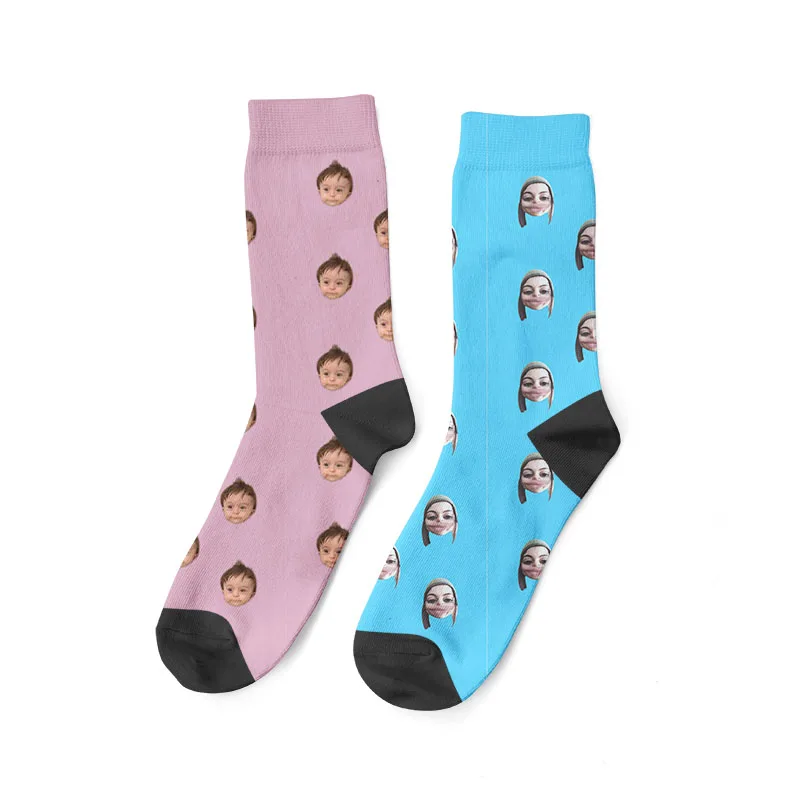 Custom Print Your Photo Pet Face Socks Personalized Long Socks Colorful Socks for Men Women Funny Novelty Socks Gifts