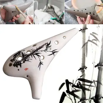 

Ocarina Pottery Flute Zelda 12holes Adjustable Sketch Pendant