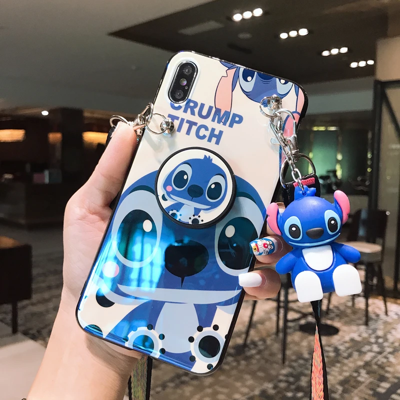 Милый мягкий силиконовый чехол с рисунком стежка с кронштейном для huawei mate 20 P20 P30 Lite Pro Nova 3 4 5i - Цвет: 1