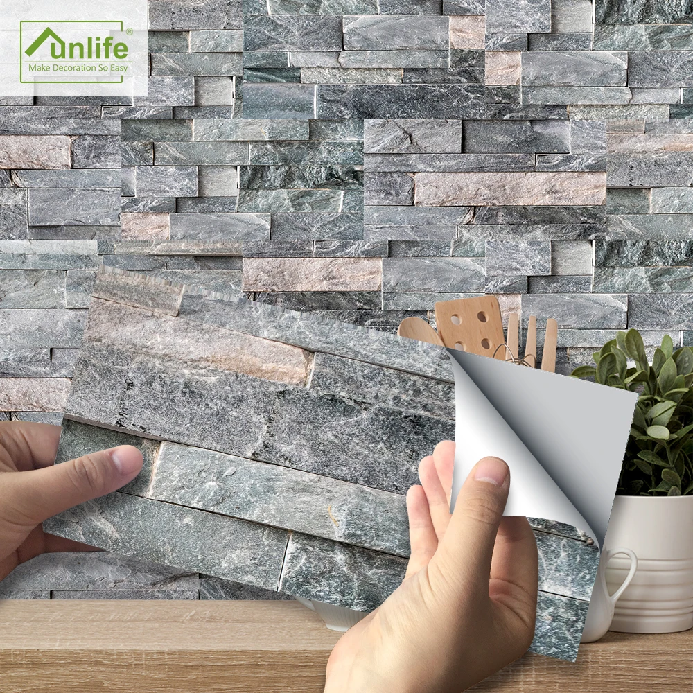 Funlife экологичный водонепроницаемый ПВХ 20x10 см темно-серый каменный кирпич Diy