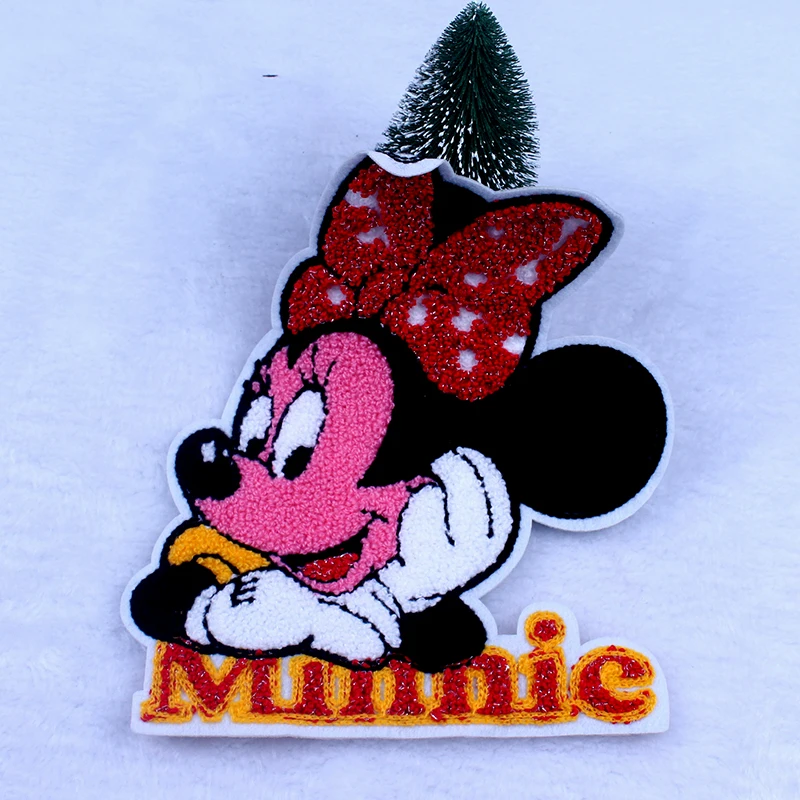 

Pulaqi Cartoon Patch Red Face Mickey Mouse Cute Patch Sew On Patches Embroidered Patches for Clothing Applique Badges On Clothes