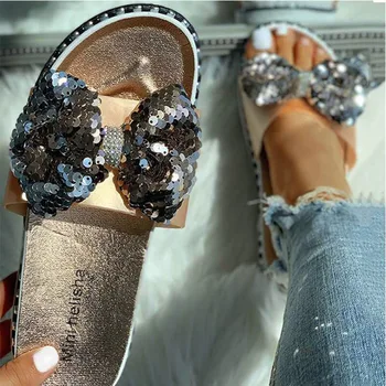 

Summer Slippers Women Platform Sandals Slippers Dames Bling Shining Slides Outside Chanclas Mujer 2020 New Casual Beach Shoes