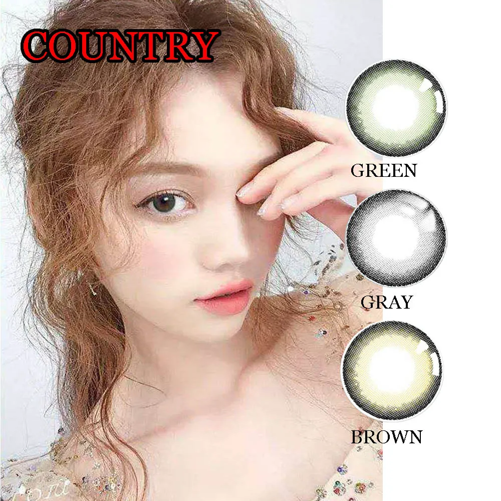 

1 year use Circle Natural Dolly Eye Look Color Soft Contact Lenses with Prescription lentes de contacto Country