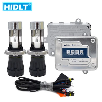 

HIDLT AC 55W Bixenon H4 Hi/Lo HID Replacement Bulb Kit 12V H4-3 Car Light Bulb Fast Start Slim Ballast 55W HID Conversion Kit