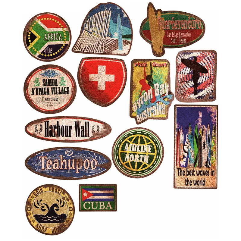 

36pcs PVC waterproof Vintage Beach Surf Trip Stickers For Skateboard Luggage Motorcycle Laptop Car Styling Decal