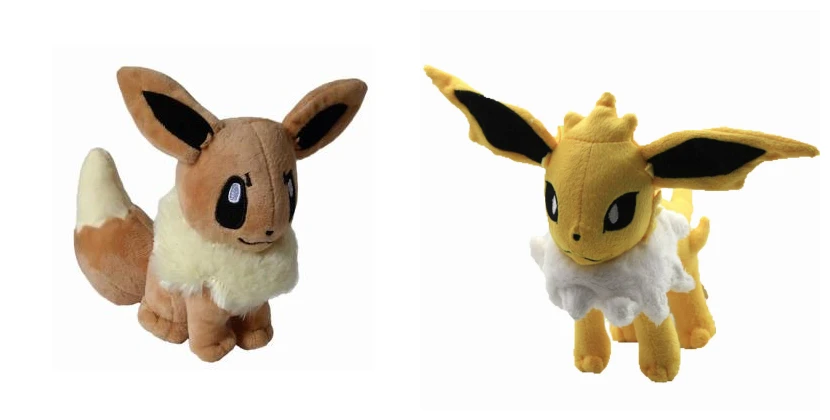 2 шт./компл. Эволюция Иви стоящий Jolteon Аниме фигурки Brinquedos 12-14 см Плюшевые прекрасный подарок, кукла детские игрушки