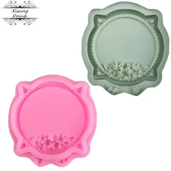 

DIY retro silicone frame shape cake fudge mold chocolate cake edge decoration mold Kitchen Baking tool oven