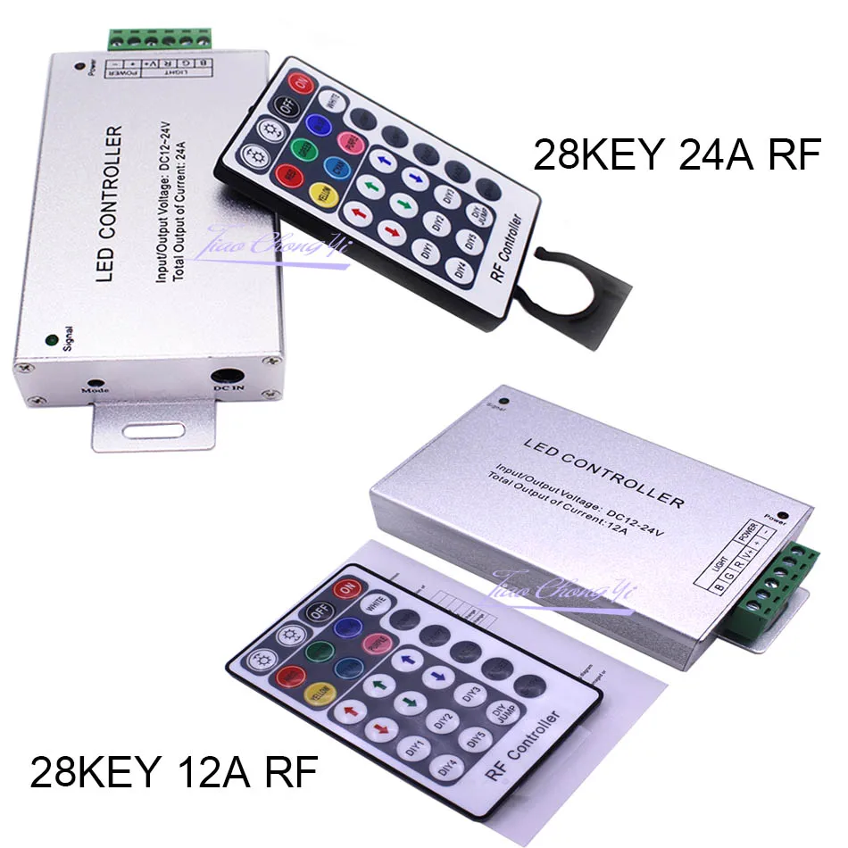 DC12V-24V 12A 24A 28key RF Wireles пульт дистанционного управления Led RGB контроллер Диммер для 3528
