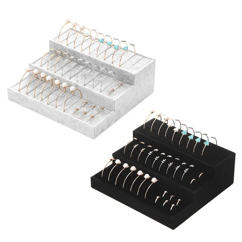 

Simple Portable Triple Bracelet Holder Rings Organizer Jewelry Display Stand