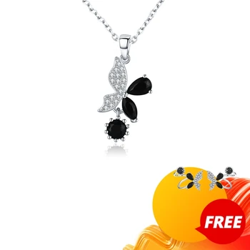 

Black Awn 2020 New 925 Sterling Silver Jewelry Elegant Necklaces Pendants Trendy Natural Butterfly Women's Bijoux KN015