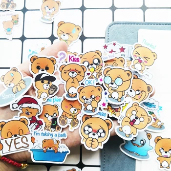 

40Pcs Cute Bear Stickers Kawaii Animals Stickers Adhesive Stickers For Kids Bullet Journal Diary Photo Album Classic Toys