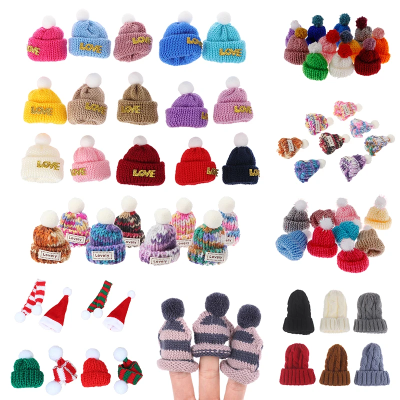 1/2/10pcs Random Knitted Hat Cute Doll Cap Fashion Colourful Headwear Accessories Mini Decorative Christmas Hat Scarf Towel 1/2/10pcs Random Knitted Hat Cute Doll Cap Fashion Colourful Headwear Accessories Mini Decorative Christmas Hat Scarf Towel