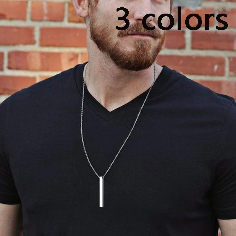 

Rectangular Stainless Steel Necklace Pendant Motorcycle Party Bar Long Chain Statement Necklace Hip Hop Jewelry for Men Women