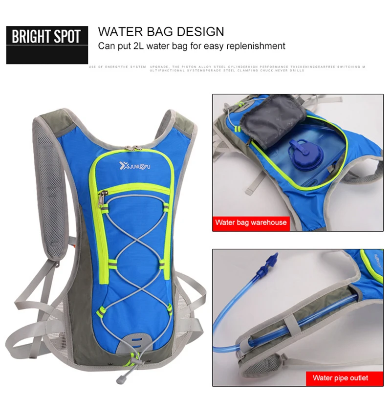 Спортивный рюкзак, сумка для велоспорта, для женщин и мужчин, светильник для бега по пересеченной местности, для альпинизма, сумка для воды, нейлоновая, вместительная, до 20л