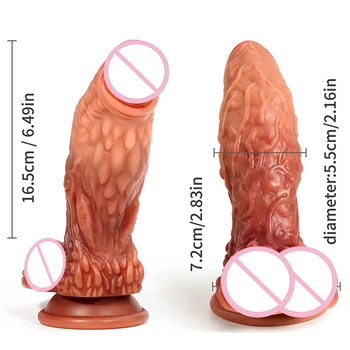 Liquid silicone Animal Scales Dildo Sex Toys For Women Men Consoladores Strap On Soft Silicone Big Dildo Thrust Vaginal Anal Gay 2