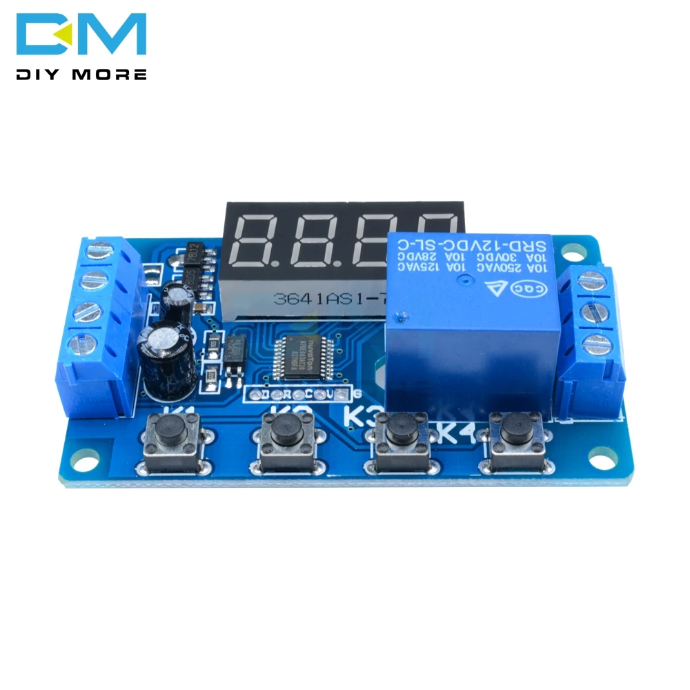 Цифровой DC12V отсрочка таймера реле Многофункциональный пусковой модуль доска 4 кнопка таймера 4-цифровой СВЕТОДИОДНЫЙ дисплей таймер Управление Переключатель цикла