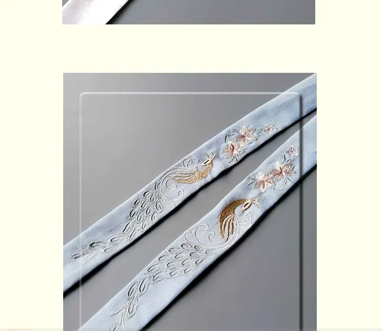 Винтажный головной убор старинный китайский для волос аксессуары вышивка павлин бианьхуа ханьфу кимоно лента для косплея Размер: 3,5*148 см