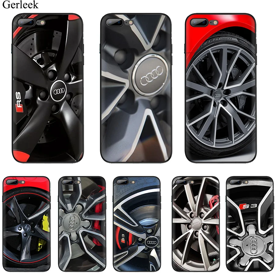 

Audi Wheel Soft TPU Cell Case for i6 6s 7 8 Plus i11 Pro X XR XS Max XR 5 5s SE Cover