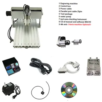 

CNC 6040 Engraving Milling Machine Wood Carving Router 1.5KW 2.2KW Mach3 Control 3Axis 4Axis Parallel Port With Water Pump