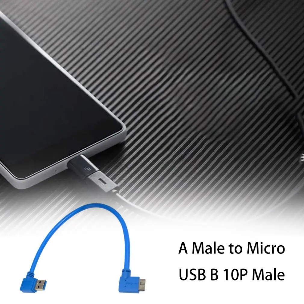 Usb 3,0 A Мужской 90 градусов левый угловой к Micro B штекер 10pin левосторонний кабель