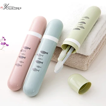 

OYOURLIFE Portable Cartoon Toothbrush Case Toothbrush Cover Outdoor Travel Tooth Brush Dust-proof Protect Box Bathroom Items