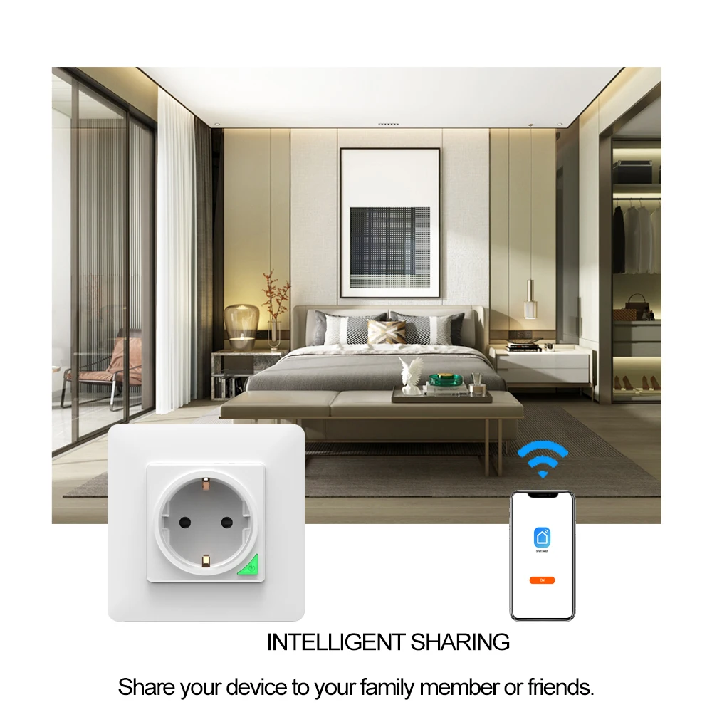 Настенная розетка Smart EU Wi-Fi настенная панель питания Функция обмена кнопками работа с Amazon Alexa и Google Assistant