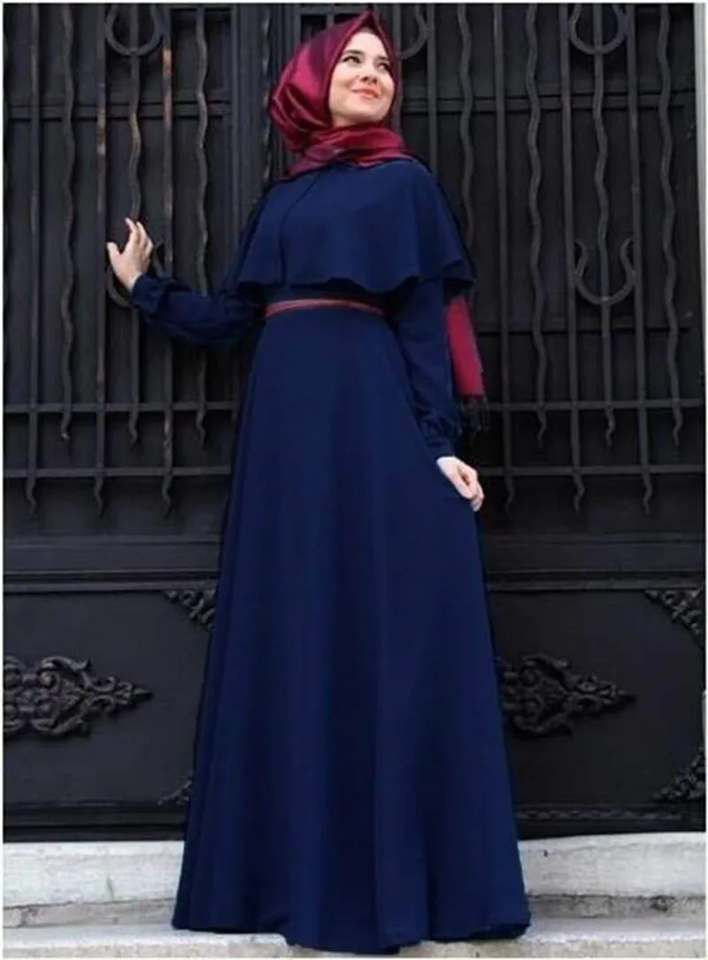 Muslim Dresses For Women Dubai Turkey Arabic Islam Style Women Abaya Garment Ramadan Gown  Mantle Style Satin Lady Dress