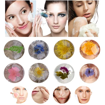 

Natural Non-Stimulating Handmade Soap Amino Acid Gemstone with Flower Inside PH 5.5 Deep Clean Oil and Acne Control TSLM2