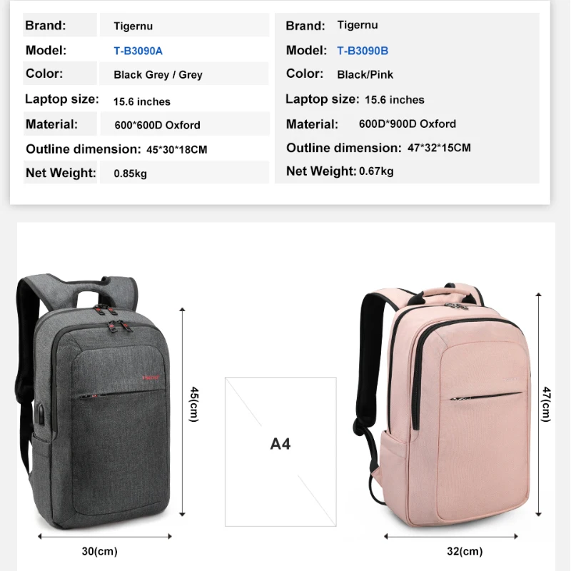 Tigernu Anti Theft ноутбук рюкзак водостойкий bagpack против загрязнений для мужчин школьный для женщин