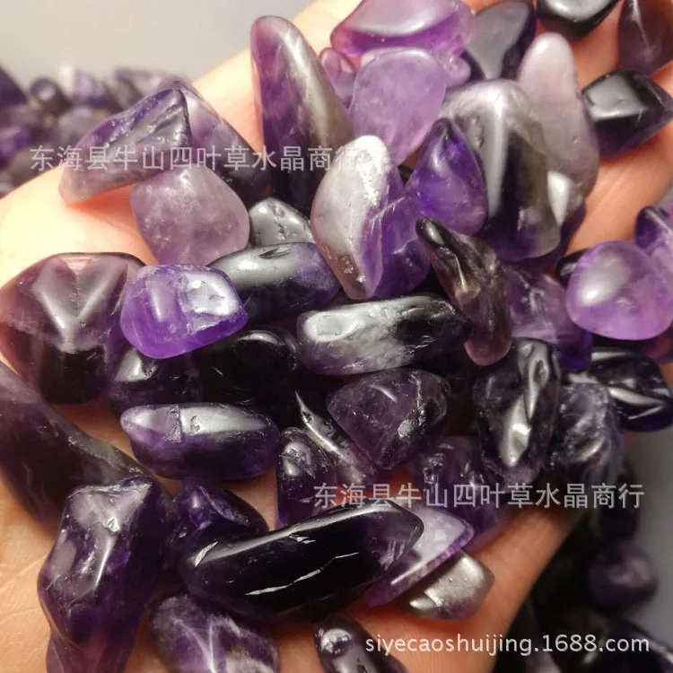 Natural Amethyst Gravel Uruguay Deep Amethyst Stone yu gang shi Long 15-25 Millimeter Everything 100g