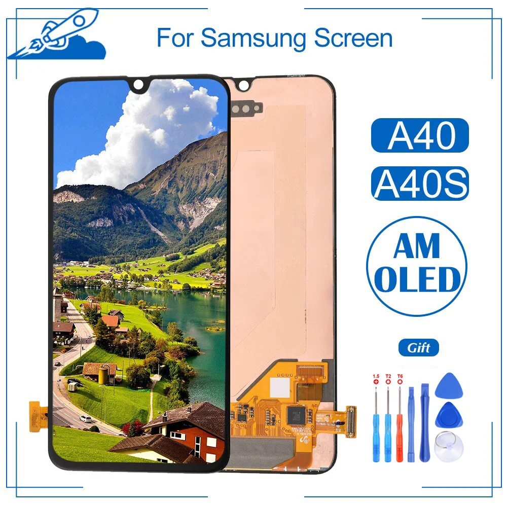 ЖК-дисплей и сенсорный датчик AMOLED для Samsung Galaxy A40 A40S ААА + OEM дигитайзер в сборе