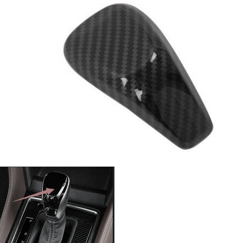 Car-Gear-Shift-Knob-Head-Cover-Sticker-Interior-Car-Styling-Accessories-ABS-Carbon-Fiber-Black-New (1)