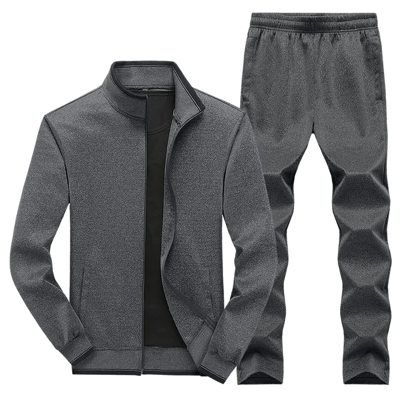 60% OFF 2019 Spring Set Men New Sportswear Autumn Suit Clothes Tracksuits Male Zipper Sweatshirts +Sweatpants Mens Sporting Track Suits