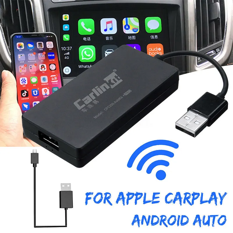 Carlinkit CarPlay ключ Bluetooth для Apple IOS Android Авто MP5 плеер беспроводной мини USB черный поддерживает Smart Link